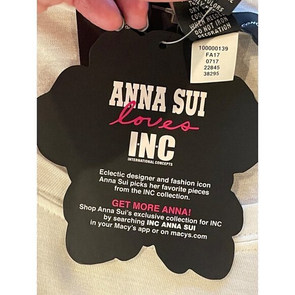 INC International Concepts White Ruffled Tiered‎ Short Sleeve Tee Size XXL - Picture 8 of 9